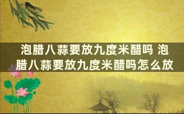 泡腊八蒜要放九度米醋吗 泡腊八蒜要放九度米醋吗怎么放